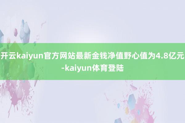 开云kaiyun官方网站最新金钱净值野心值为4.8亿元-kaiyun体育登陆