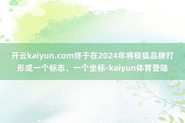 开云kaiyun.com终于在2024年将极狐品牌打形成一个标志、一个坐标-kaiyun体育登陆