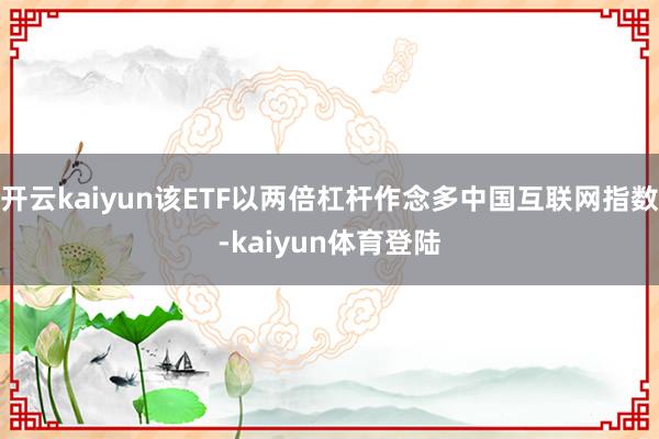开云kaiyun该ETF以两倍杠杆作念多中国互联网指数-kaiyun体育登陆