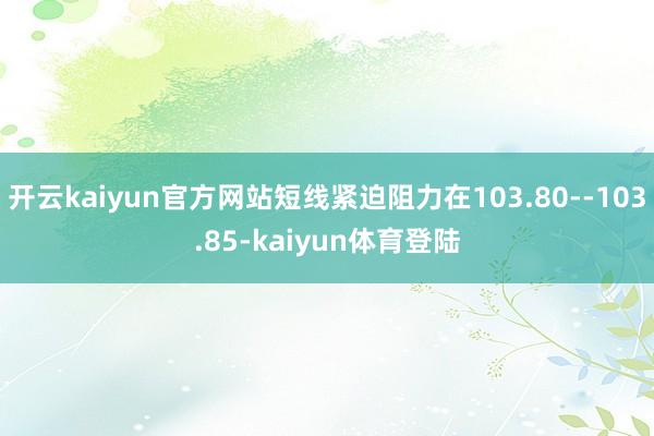 开云kaiyun官方网站短线紧迫阻力在103.80--103.85-kaiyun体育登陆