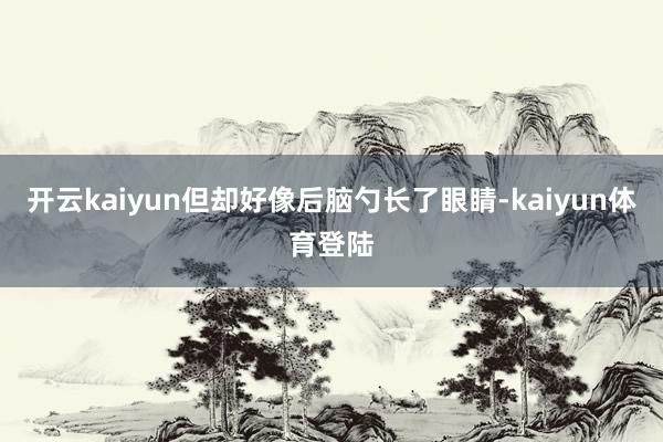 开云kaiyun但却好像后脑勺长了眼睛-kaiyun体育登陆