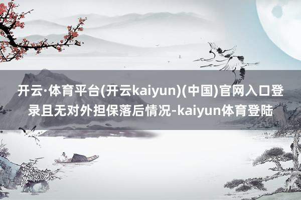 开云·体育平台(开云kaiyun)(中国)官网入口登录且无对外担保落后情况-kaiyun体育登陆