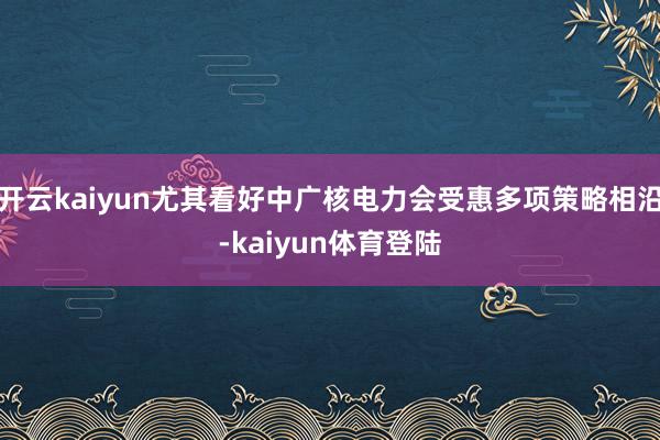 开云kaiyun尤其看好中广核电力会受惠多项策略相沿-kaiyun体育登陆